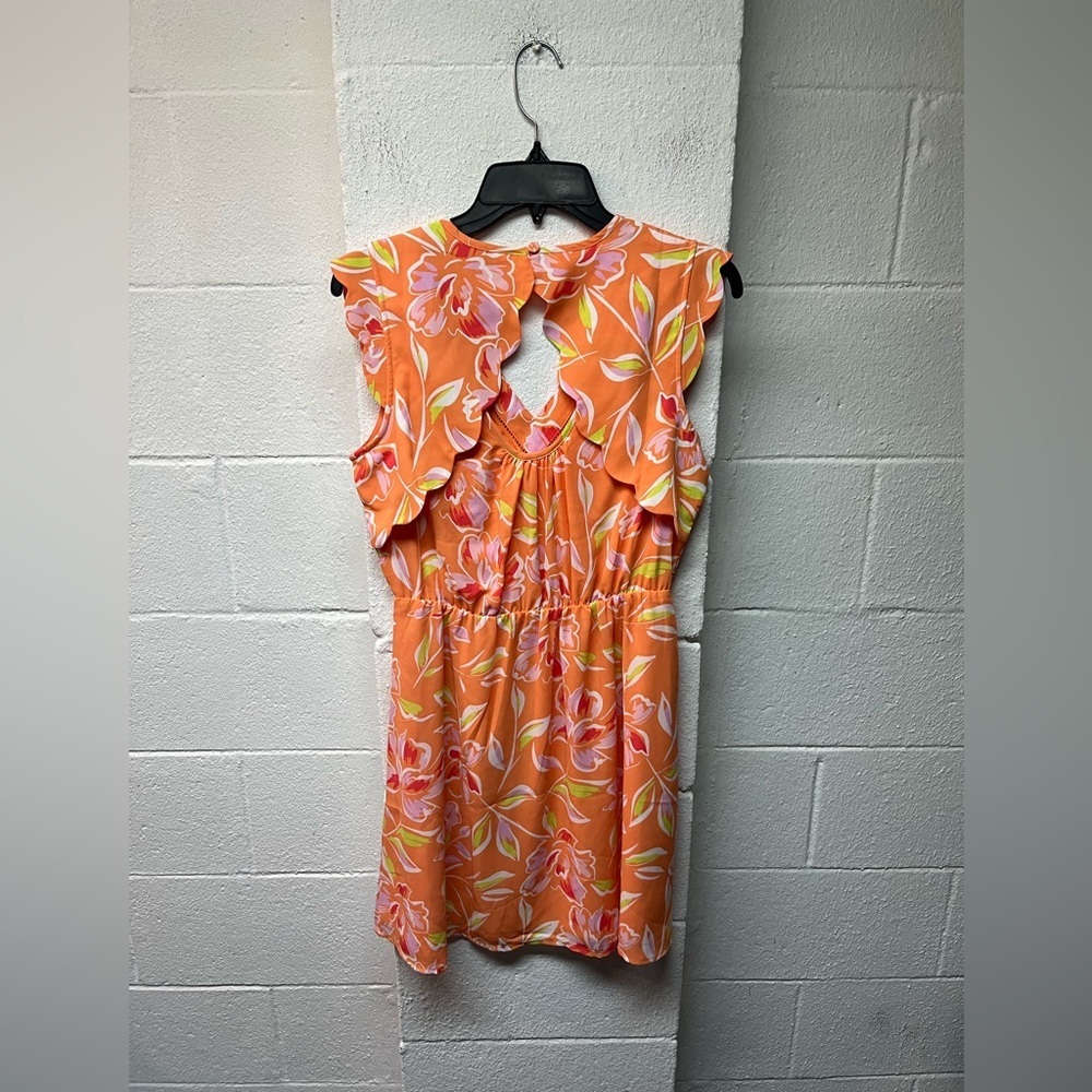 41 Hawthorn Vibrant Floral Mini Dress in Orange and Pink - Picture 4 of 6